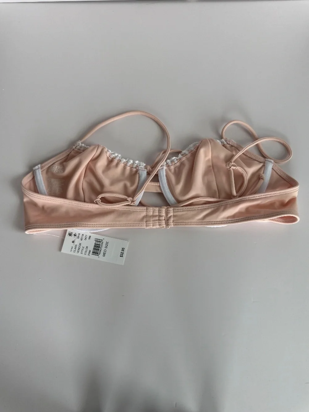 Beverly & Beck Pink Underwire Tie-Front Bikini Top M NWT
